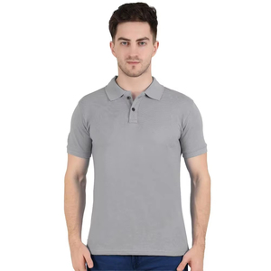 Camiseta de Algodón 100% para Hombre, Color Azul Cielo, Lisa, con Cuello Clásico, Estilo Moderno, Venta al Por Mayor - Product Image 3