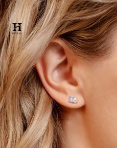 Delicate Pear and <b>Emerald</b> Shape <b>Studs</b>, Premium Gold Setting Multi-Shape Gemstone Earrings, Modern Statement Ear Jewelry - Product Image 4