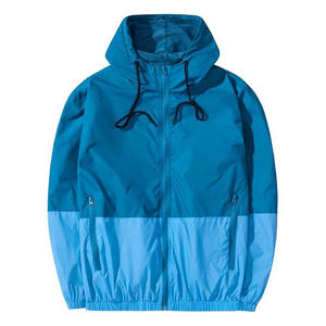 <b>Men</b> Classic Hooded Windbreaker <b>Jacket</b> Lightweight Waterproof Breathable Outdoor Casual Soft Comfortable Zip Closure Regular Fit - Product Image 1