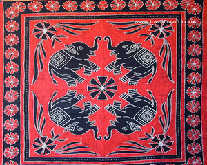 Elephant Design 100% Cotton Indian Cotton <b>Bed</b> <b>Sheet</b> Astrology Print Bohemian <b>Double</b> Bedspread Sun Moon Star Horoscope Bedding - Product Image 1