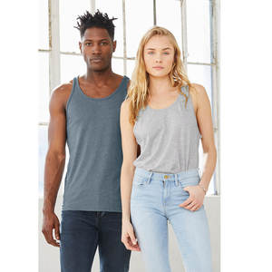 Camisetas sin mangas deportivas de algodón tejido para hombre Bella Canvas - Camisetas de verano transpirables que absorben la humedad para gimnasio y entrenamiento - Product Image 2