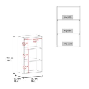 Eco 36\" High <b>Open</b> 3 Tier Wall Cabinet White <b>Storage</b> Cabinet Cube Shelf for Bedroom Office Living Room or Garage - Product Image 3