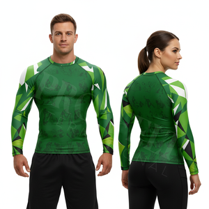 Camiseta de Compresión de Manga Larga 100% Poliéster, Secado Rápido, para Gimnasio y Fitness, Moderna, Elástica, OEM ODM, Unisex - Product Image 3