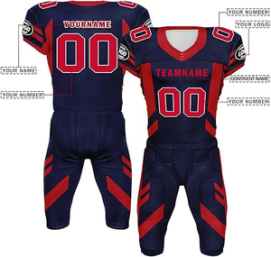 Uniforme de Fútbol Americano, Conjunto de Ropa Deportiva, Camiseta y Pantalones Cortos, Ropa Deportiva para Equipos, Manga Corta Estampada - Product Image 2