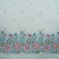 Tissu brodé SQ, tissu brodé perlé, tissu brodé en maille, tissu pour abaya, tissu fantaisie, fabrication de vêtements, commerce de gros