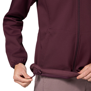 Veste polaire prune pour femme, manches longues, fermeture éclair, col montant, couleur unie, style décontracté, longueur normale, vêtement d'extérieur - Product Image 6