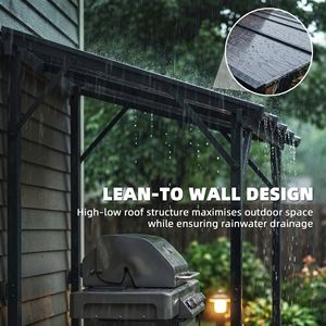 Gazebo con Tetto Rigido in Policarbonato, Riparo per Barbecue da Esterno per Patio e Giardino, Categoria Prodotti Tende e Pergole - Product Image 4