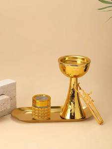 Quemador de Incienso de Metal Dorado con Mango de Madera, Ecológico, Duradero, Diseño Moderno y Antiguo para Bodas, Navidad, Difusor - Product Image 5