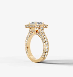 Anillo de Moissanita Corte Princesa, Plata de Ley 925, Chapado en Platino, Lujoso y Elegante, Anillo de Compromiso, Boda, Solitario - Product Image 2