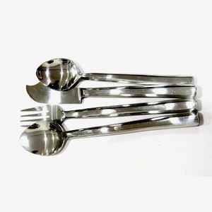 Juego de Cubiertos de Acero Inoxidable Dorado de Lujo con Mango de Cristal Rojo, Vajilla Moderna, Tenedor, Cuchara, Cuchillo, Cubertería - Product Image 4