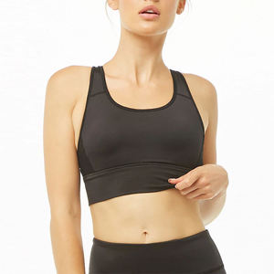 Women's Black Scoop Neck Seamless Crop <b>Top</b> Tank <b>Top</b> Breathable Yoga <b>Top</b> For Workout - Product Image 1