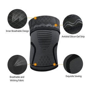 Genouillère tricotée respirante à compression, manchon de soutien et de protection toutes saisons, fermeture à enfiler - Product Image 3