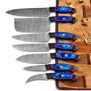 Professional Damascus Steel <b>Kitchen</b> Knife Set With Comfortable Handle Design For Home Cooking And Restaurant Preparation - Product Image 4