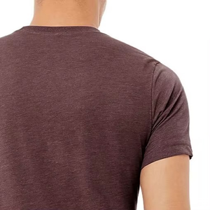Men's Dark Brown Short Sleeve O-Neck T-Shirt Regular Fit Knitted Casual Solid <b>Design</b> 100% Cotton Jersey Fabric - Product Image 6