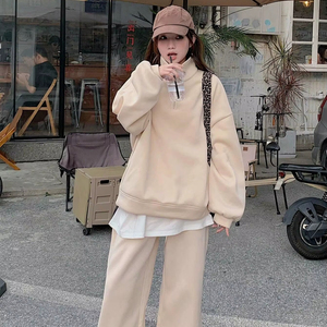 Ensemble de survêtement pour femme, coupe slim, coton et polyester, sweat à capuche zippé, pantalon de jogging, respirant, extensible, pour la gym, le fitness et l'entraînement - Product Image 1