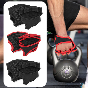Unisex <b>Half</b> Finger Neoprene Fitness Gloves Adjustable Wrist Strap Non <b>Slip</b> Breathable Gym Weight Lifting Training Grip Gloves - Product Image 1