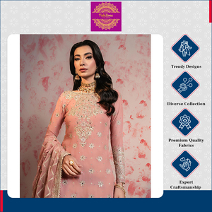 Hot Sale Fancy Modern Designer Heavy Faux Georgette Ready Wear Full <b>Sleeve</b> Women Kurti Top Sharara Set Wedding Traditional High - Product Image 5