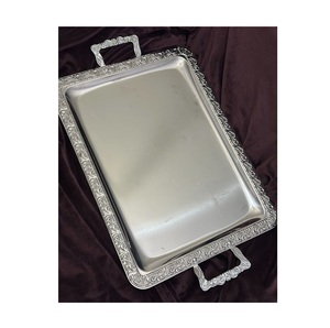 Ornate Laser Engraved Flower Pattern Metal <b>Tray</b> <b>Mirror</b> Polished Stainless Steel Round Serving Dish Elegant Food Serving <b>Tray</b> - Product Image 3