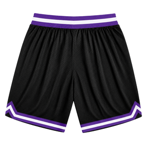 Pantalones Cortos de Baloncesto Sublimados Negros y Morados para Hombre, Tela Ligera, Ropa Deportiva, Uniforme de Entrenamiento de Equipo, Ropa para Partidos - Product Image 2