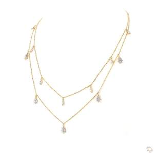 Gargantilla de Moissanita Plateada con Cadena de Serpiente, Minimalista, Unisex, para Boda o Uso Diario, Corte Esmeralda con Engaste de Canal - Product Image 2