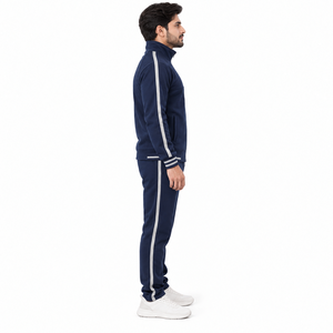 Premium Poly Cotton Track Suit Jacket Jogger Set with Custom Embroidery and Screen Printed Branding for Fitness Club Streetwear - Product Image 2