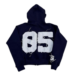 เสื้อฮู้ดดี้ผู้ชายคุณภาพสูง แบบ unisex สำหรับฤดูหนาว ผ้าฝ้ายหนานุ่ม ทรงโอเวอร์ไซส์ สกรีนลายตามสั่ง ประดับลูกปัด - Product Image 5
