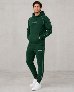 Conjunto Deportivo F2WIN para Hombre, Verde, con Capucha, Cortavientos, Verano, Color Sólido, Informal, con Detalles de Raya Blanca - Product Image 1
