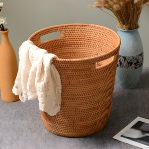Cestas de ratán, la mejor opción para almacenamiento, organizador de ropa al precio más bajo, cesto para basura, venta al por mayor - Product Image 4