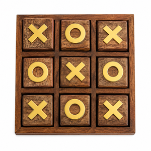 Juego de Tres en Raya Gigante de Madera |   Juego de Mesa de Madera Hecho a Mano de Primera Calidad para Niños y Adultos | Juego de Mesa de Estrategia Familiar para Viajes, Regalo - Product Image 1
