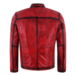 Chaqueta de Cuero Napa 100% Genuino Personalizada Estilo Cafe Racer para Hombre, Cuello Alto, Cierre de Cremallera, Forro de Poliéster, Chaqueta de Motero al por Mayor - Product Image 5