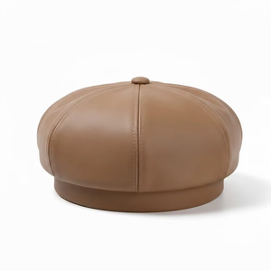 Gorra Newsboy Beige Premium, Gorra Baker Boy de Lujo, Estilo Vintage Gatsby, Logotipo Bordado en Gamuza, Ajustable, Unisex, Personalizable, Deportiva - Product Image 5