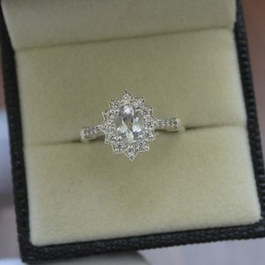 White Topaz <b>Ring</b> S925 Sterling Silver Birthstone <b>Ring</b> Vintage Style Gemstone Jewelry Elegant <b>Ring</b> For Women - Product Image 4