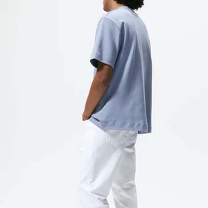 เสื้อยืดผู้ชายทรงโอเวอร์ไซส์ ล้างสีแบบแอซิดวอช ทรงหลวม สวมใส่สบาย สไตล์วินเทจ สีซีดจาง สตรีทสไตล์ ผ้าฝ้ายนุ่ม ใส่ได้กับชุดลำลอง - Product Image 4