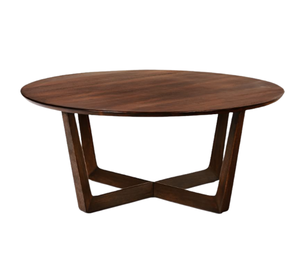 Woodgrad Living Designer Kireina Modern Coffee <b>Table</b> Authentic <b>Solid</b> <b>Wood</b> Construction Artistic Cross-Base Stylish Furniture - Product Image 1