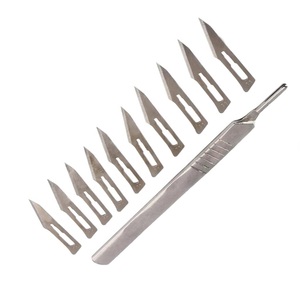 Vente chaude REEAX Enterprises Poignées De Scalpel En Acier Inoxydable 10pcs Argent Couleur Unie Antidérapant Instruments Chirurgicaux Base - Product Image 5