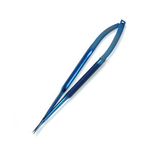 Microtijeras de Acero Inoxidable Recubiertas de Azul de 7.5 Pulgadas, Hoja Recta Afilada, Microcirugía Manual, OEM Java, Clase Quirúrgica Oftálmica - Product Image 3