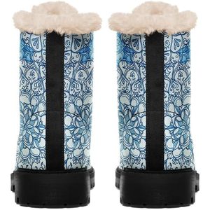 2025 personnalisable Mandala imprimer femmes bottes de neige élégant chaud haut chaussons d'hiver chaussures - Product Image 5