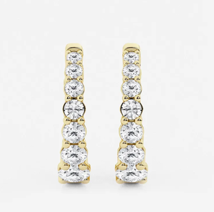 <b>Hoops</b> Earrings Diamond Earrings Gold and <b>Silver</b> Earrings Natural and Lab Grown Diamonds Earrings <b>Hoops</b> Fine Jewelry for Women - Product Image 3