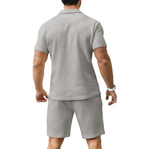Hot Selling Men's Summer Sports Suit Men's Color Matching Polo T Shirt Men Shorts 2 Piece <b>Sets</b> Casual Wear Slim Short <b>Sets</b> Men - Product Image 2