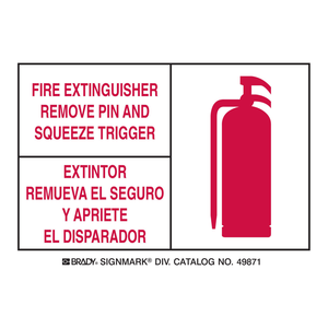 Étiquettes bilingues pour extincteurs, autocollantes, 3,5x5 pouces, rectangulaires en PVC durable - Product Image 2