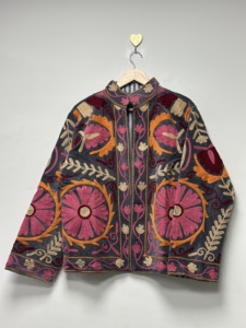 Maaunique Embroidered Handmade Eco-Friendly Breathable Floral Pattern <b>Velvet</b> Bomber <b>Jacket</b> <b>Women</b> O-Neck Full Autumn/Winter - Product Image 1