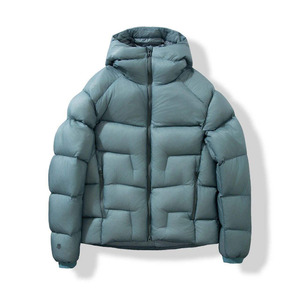 Veste matelassée à capuche bleue pour homme, épaisse, en polyester, style décontracté, fermeture éclair, chaude, pour l'hiver - Product Image 6