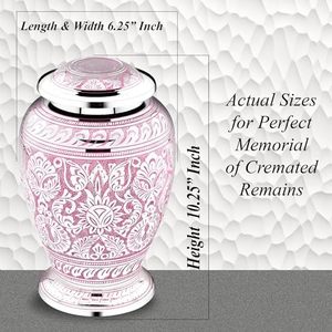 Elegant Heritage Adult Aluminum Funeral Cremation <b>Ash</b> Container Memorial Tribute <b>Keepsake</b> With Secure Closure Design - Product Image 4