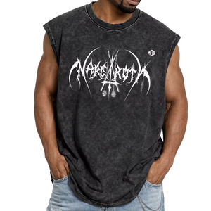 Camiseta sin mangas para hombre, estilo vintage, lavado ácido, oversize, streetwear, 100% algodón, con gráfico personalizado, fabricante OEM al por mayor - Product Image 2