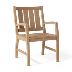 Chaise de jardin en chêne massif d'extérieur avec coussin gris, design rustique, meubles résistants aux intempéries pour patio ou terrasse - Product Image 4