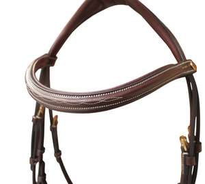 Juego de Brida de Cuero Inglés Profesional de Lujo para Caballos, con Acolchado Extra Suave, Costuras Reforzadas y Correas Ajustables para Salto - Product Image 3