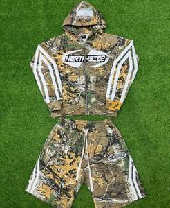 Conjunto Deportivo de Verano para Hombre, Transpirable, con Capucha, Ligero, 100% Poliéster y Nailon, con Pantalones Cortos - Product Image 1