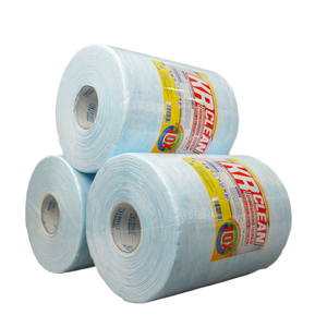 Thermal Bonded 90 GSM Nonwoven Eco-Friendly Plain Wiping Cloth Roll 30x30cm Industrial Cleaning Fabric for Oil Dirt Machine - Product Image 1
