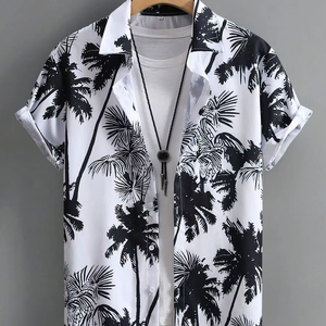 เสื้อเชิ้ตผู้ชายลำลองสำหรับฤดูร้อน ผ้าบีช 200 กรัม ระบายอากาศได้ดี ป้องกันการเป็นขุย แขนสั้น เหมาะสำหรับวิ่ง - Product Image 1