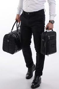 Bolsas de lona de cuero mejor calificadas de tendencia 2024, bolsas de viaje de cuero real al por mayor, bolsas de viaje personalizadas compatibles con OEM/ODM - Product Image 6